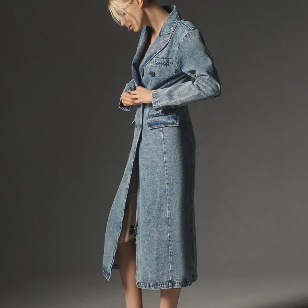 Anthropologie Avec Les Filles Denim Trench Coat